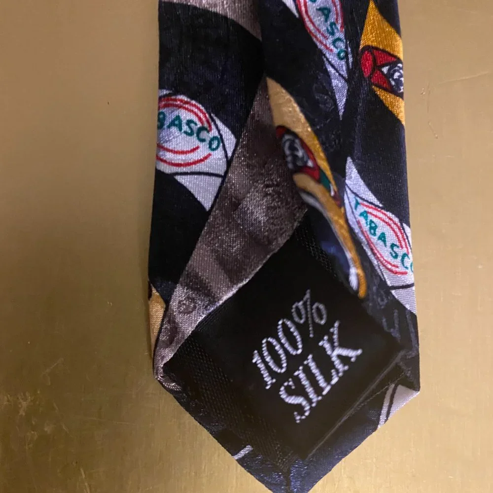 Men's Necktie Auto Racing Theme 100% Silk Tabasco  Brand
